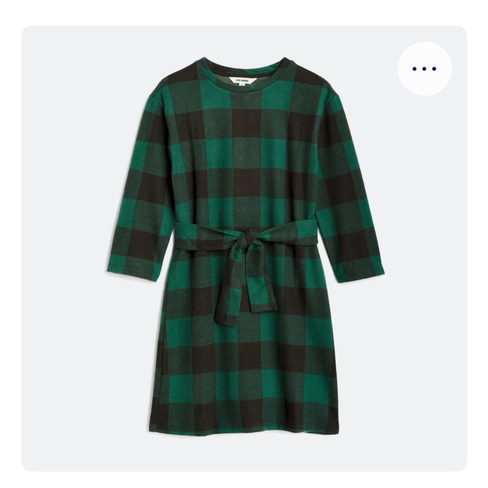 Steve Madden Tartan 3/4 Sleeve Dress